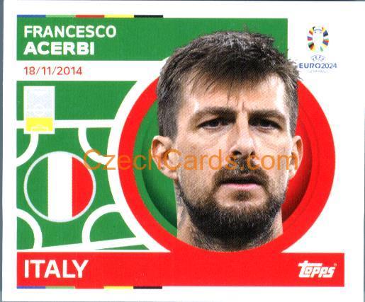 Francesco Acerbi 2024 Topps UEFA Euro sticker #ITA6