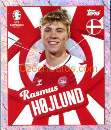 Rasmus Højlund 2024 Topps UEFA Euro sticker foil #DEN-PTW