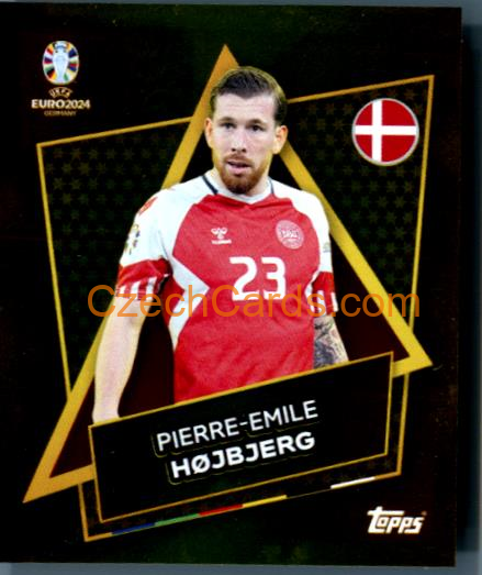 Pierre-Emile Højbjerg 2024 Topps UEFA Euro sticker gold #DEN-SP