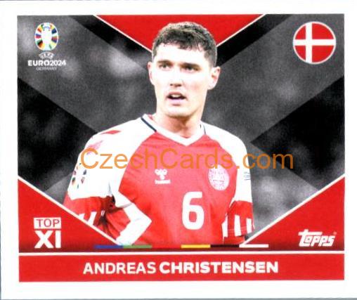 Andreas Christensen 2024 Topps UEFA Euro sticker #DEN-TOP1