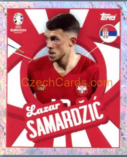 Lazar Samardžić 2024 Topps UEFA Euro sticker foil #SRB-PTW