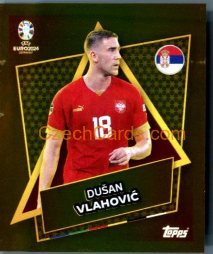Dušan Vlahović 2024 Topps UEFA Euro sticker gold #SRB-SP