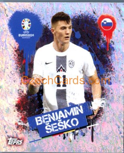 Benjamin Šeško 2024 Topps UEFA Euro sticker foil #SVN3