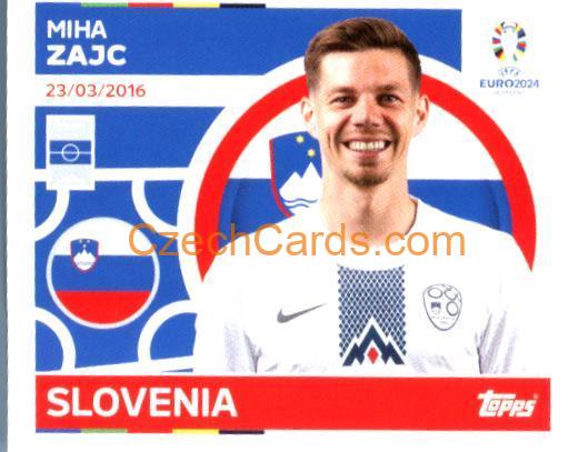 Miha Zajc 2024 Topps UEFA Euro sticker #SVN13