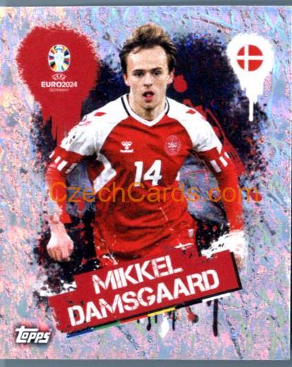 Mikkel Damsgaard 2024 Topps UEFA Euro sticker foil #DEN3
