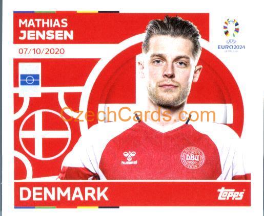 Mathias Jensen 2024 Topps UEFA Euro sticker #DEN10