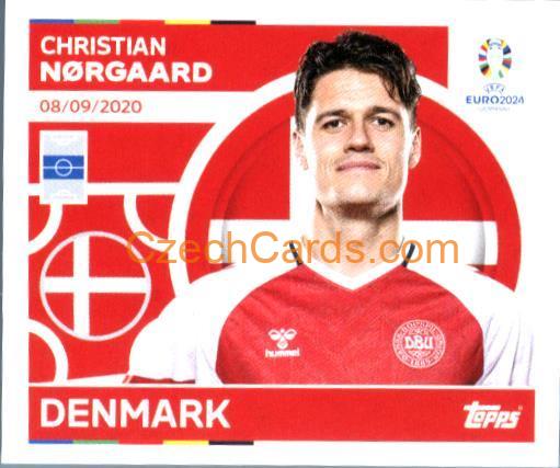 Christian Nørgaard 2024 Topps UEFA Euro sticker #DEN11