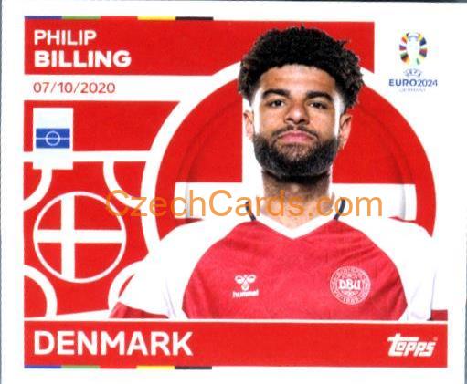 Philip Billing 2024 Topps UEFA Euro sticker #DEN12