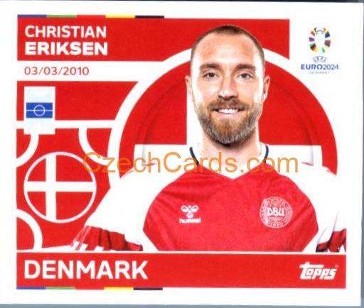 Christian Eriksen 2024 Topps UEFA Euro sticker #DEN13