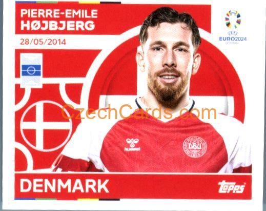 Pierre-Emile Hojbjerg 2024 Topps UEFA Euro sticker #DEN16