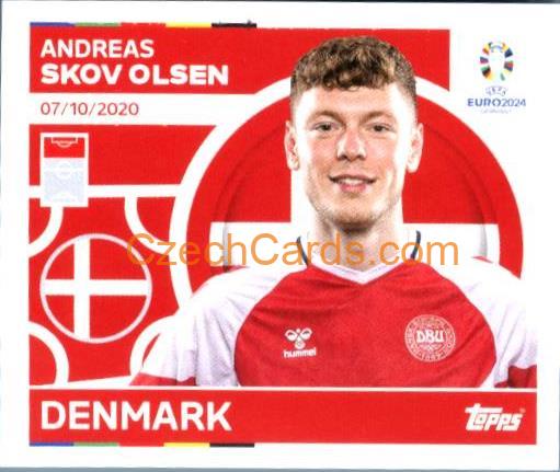Andreas Skov Olsen 2024 Topps UEFA Euro sticker #DEN19