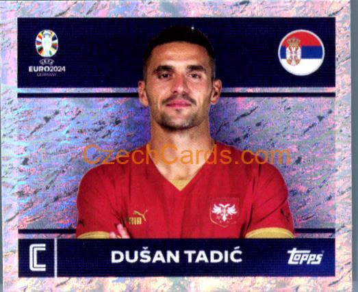 Dušan Tadić 2024 Topps UEFA Euro sticker foil #SRB2