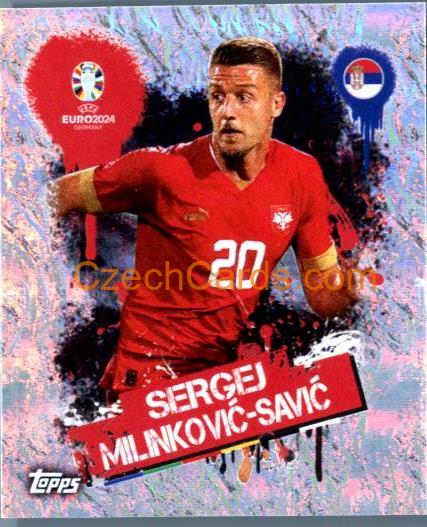 Sergej Milinković-Savić 2024 Topps UEFA Euro sticker foil #SRB3