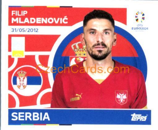 Filip Mladenović 2024 Topps UEFA Euro sticker #SRB6