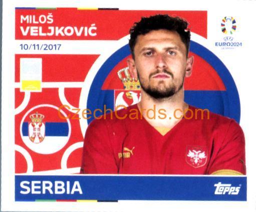Miloš Veljković 2024 Topps UEFA Euro sticker #SRB7