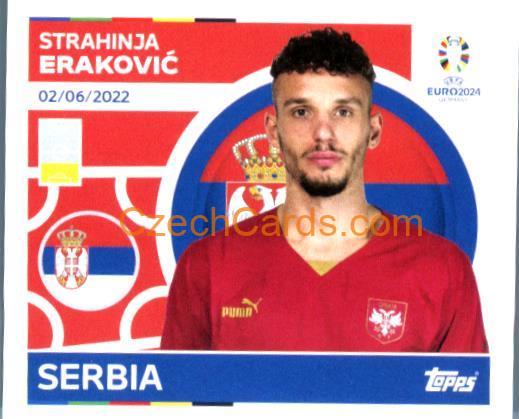 Strahinja Eraković 2024 Topps UEFA Euro sticker #SRB9