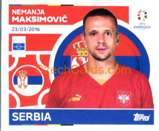 Nemanja Maksimović 2024 Topps UEFA Euro sticker #SRB11
