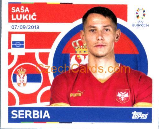 Saša Lukić 2024 Topps UEFA Euro sticker #SRB13