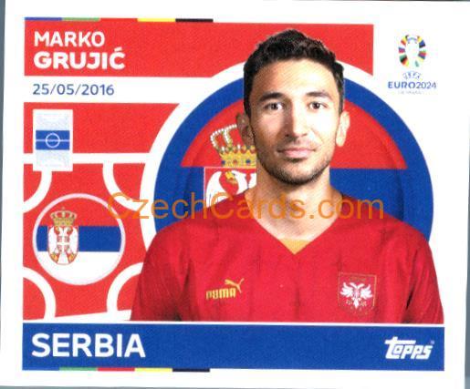 Marko Grujić 2024 Topps UEFA Euro sticker #SRB14