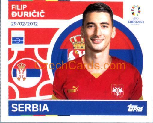 Filip Đuričić 2024 Topps UEFA Euro sticker #SRB16