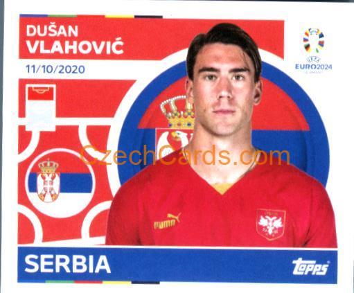 Dušan Vlahović 2024 Topps UEFA Euro sticker #SRB21