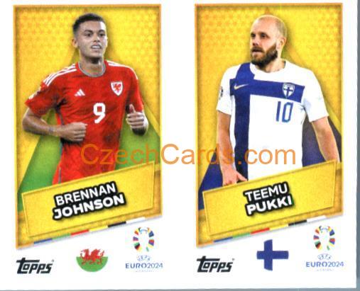 Johnson / Pukki 2024 Topps UEFA Euro sticker #FIN-WAL-SP