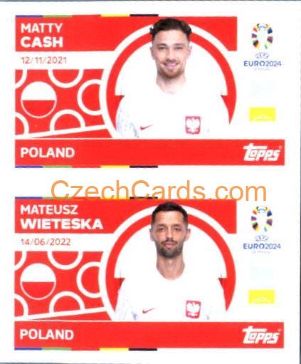 Matty Cash / Mateusz Wieteska 2024 Topps UEFA Euro sticker #POL4-5