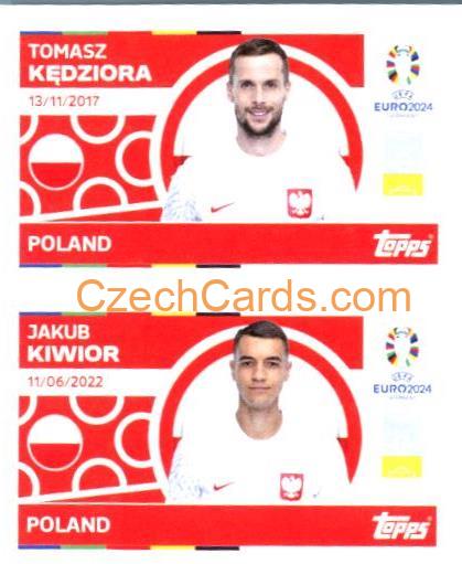 Tomasz Kędziora / Jakub Kiwior 2024 Topps UEFA Euro sticker #POL6-7
