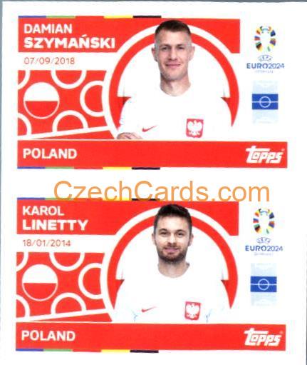 Damian Szymański / Karol Linetty 2024 Topps UEFA Euro sticker #POL12-13