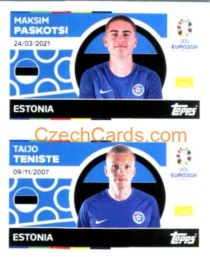 Maksim Paskotsi / Taijo Teniste 2024 Topps UEFA Euro sticker #EST8-9