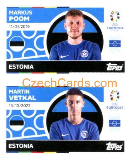 Markus Poom / Martin Vetkal 2024 Topps UEFA Euro sticker #EST14-15