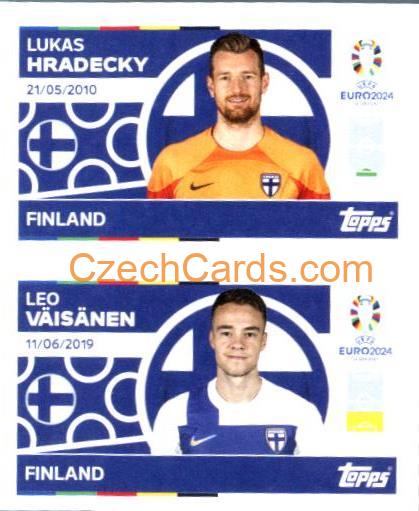 Lukas Hradecky / Leo Väisänen 2024 Topps UEFA Euro sticker #FIN2-3