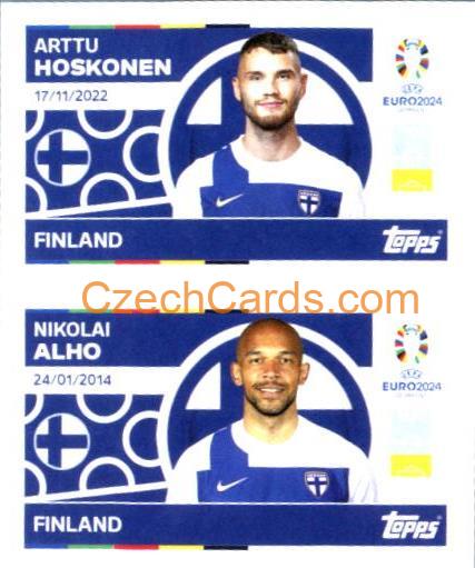 Arttu Hoskonen / Nikolai Alho 2024 Topps UEFA Euro sticker #FIN4-5