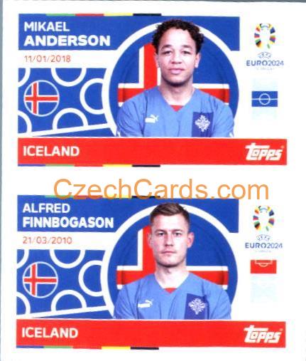 Mikael Anderson / Alfred Finnbogason 2024 Topps UEFA Euro sticker #ICE14-15