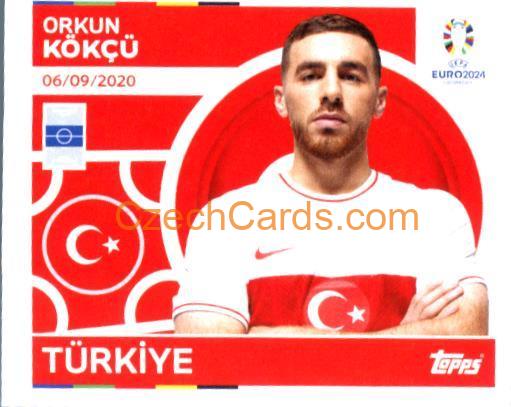 Orkun Kökçü 2024 Topps UEFA Euro sticker #TUR17