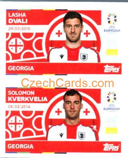 Lasha Dvali / Solomon Kverkvelia 2024 Topps UEFA Euro sticker #GEO6-7