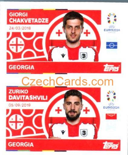 Giorgi Chakvetadze / Zuriko Davitashvili 2024 Topps UEFA Euro sticker #GEO12-13