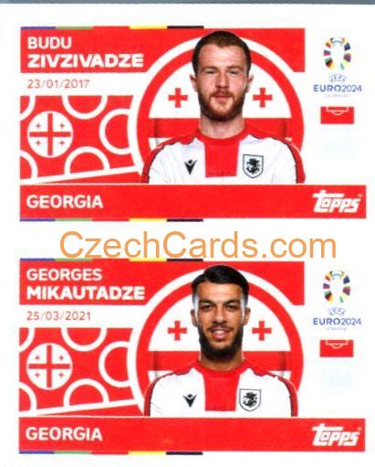 Budu Zivzivadze / Georges Mikautadze 2024 Topps UEFA Euro sticker #GEO14-15