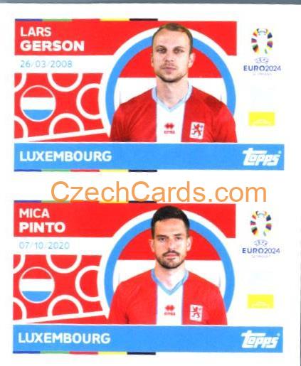 Lars Gerson / Mica Pinto 2024 Topps UEFA Euro sticker #LUX4-5