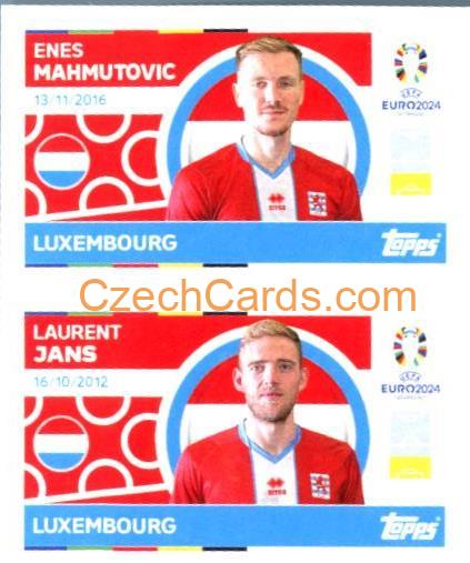 Enes Mahmutovic / Laurent Jans 2024 Topps UEFA Euro sticker #LUX6-7