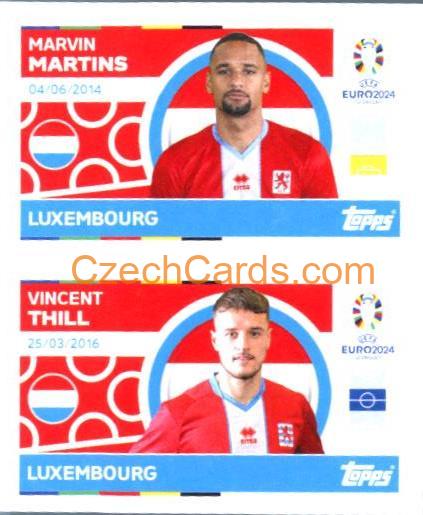 Marvin Martins / Vincent Thill 2024 Topps UEFA Euro sticker #LUX8-9