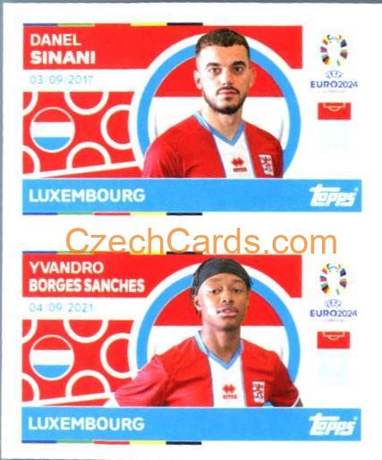 Danel Sinani / Yvandro Borges Sanches 2024 Topps UEFA Euro sticker #LUX14-15