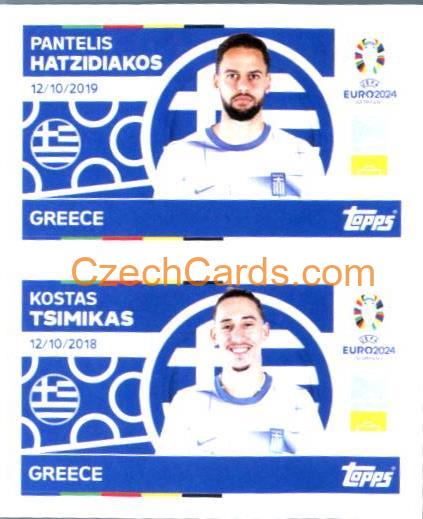 Pantelis Hatzidiakos / Kostas Tsimikas 2024 Topps UEFA Euro sticker #GRE4-5