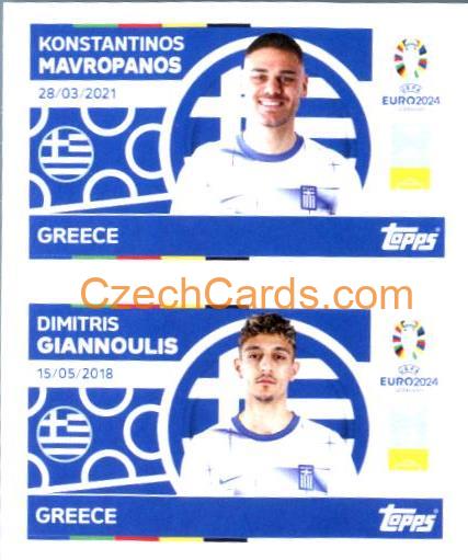 Konstantinos Mavropanos / Dimitris Giannoulis 2024 Topps UEFA Euro sticker #GRE6-7
