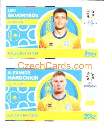 Lev Skvortsov / Alexandr Marochkin 2024 Topps UEFA Euro sticker #KAZ4-5