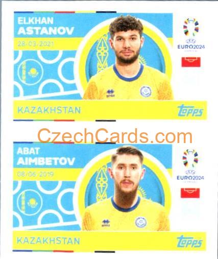 Elkhan Astanov / Abat Aimbetov 2024 Topps UEFA Euro sticker #KAZ12-13