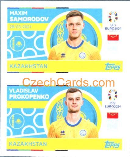 Maxim Samorodov / Vladislav Prokopenko 2024 Topps UEFA Euro sticker #KAZ14-15