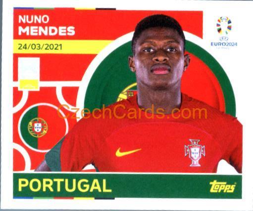 Nuno Mendes 2024 Topps UEFA Euro sticker #POR10