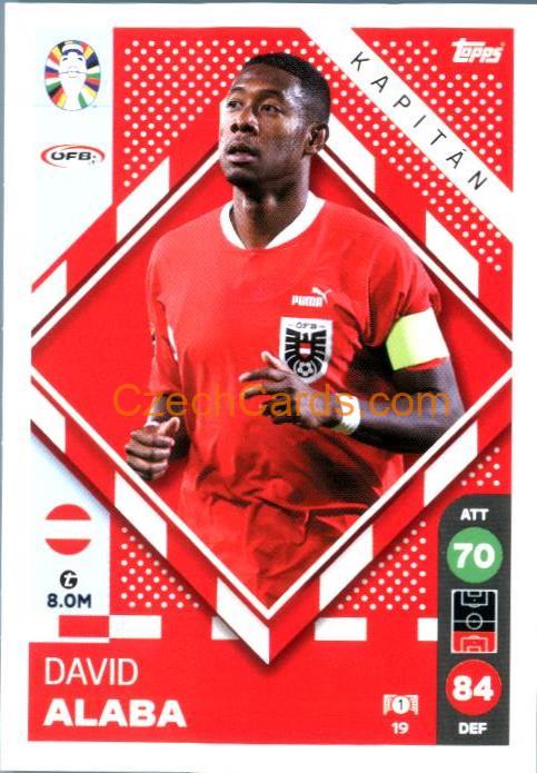 David Alaba 2024 Topps Match Attax EURO LIDL Czech edition #19