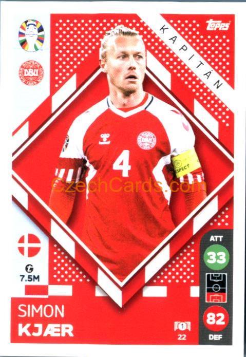 Simon Kjaer 2024 Topps Match Attax EURO LIDL Czech edition #22